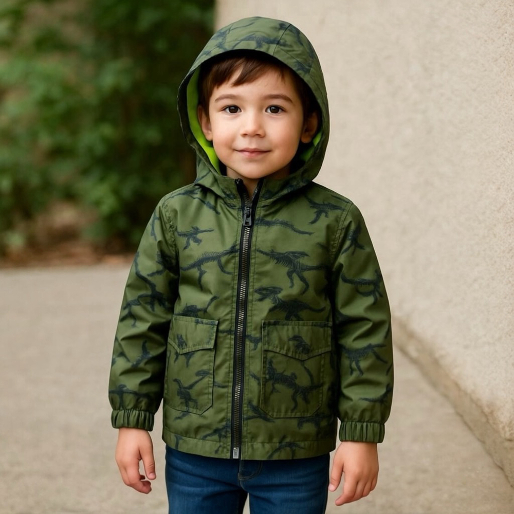 Carters Boys Dinosaur Fleece Rainslicker Rain Jacket Size 12M